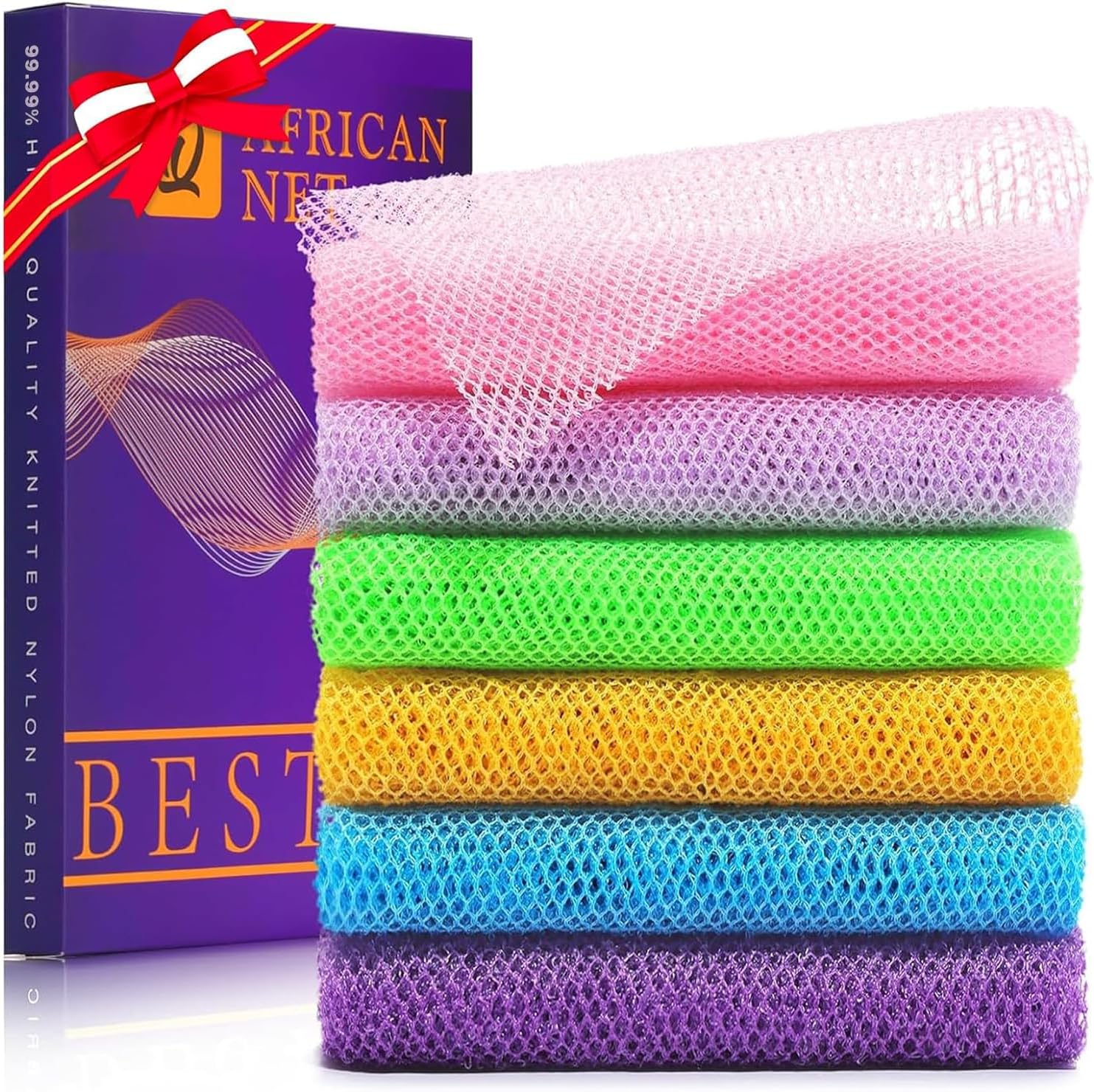 African Bath Sponge African Net Long Net Bath Sponge Exfoliating Shower Body Scrubber Back Scrubber Skin Smoother,Great for Daily Use Quick Pick Grocers